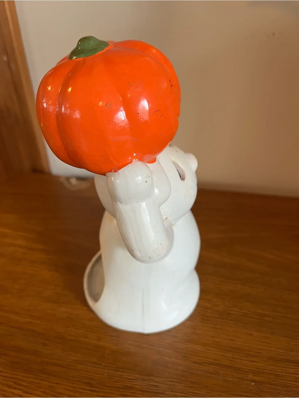 Vintage Halloween Ghost Figurine with Pumpkin Head